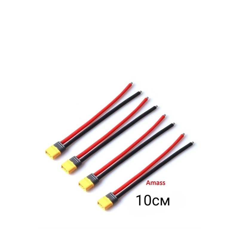 XT60 H-M із силіконовими дротами AWG12 10см кінці залужені male XT60 H-M із силіконовими дротами AWG12 10см кінці залужені male