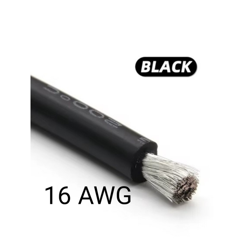 Кабель дріт 16 AWG чорний 1 метр