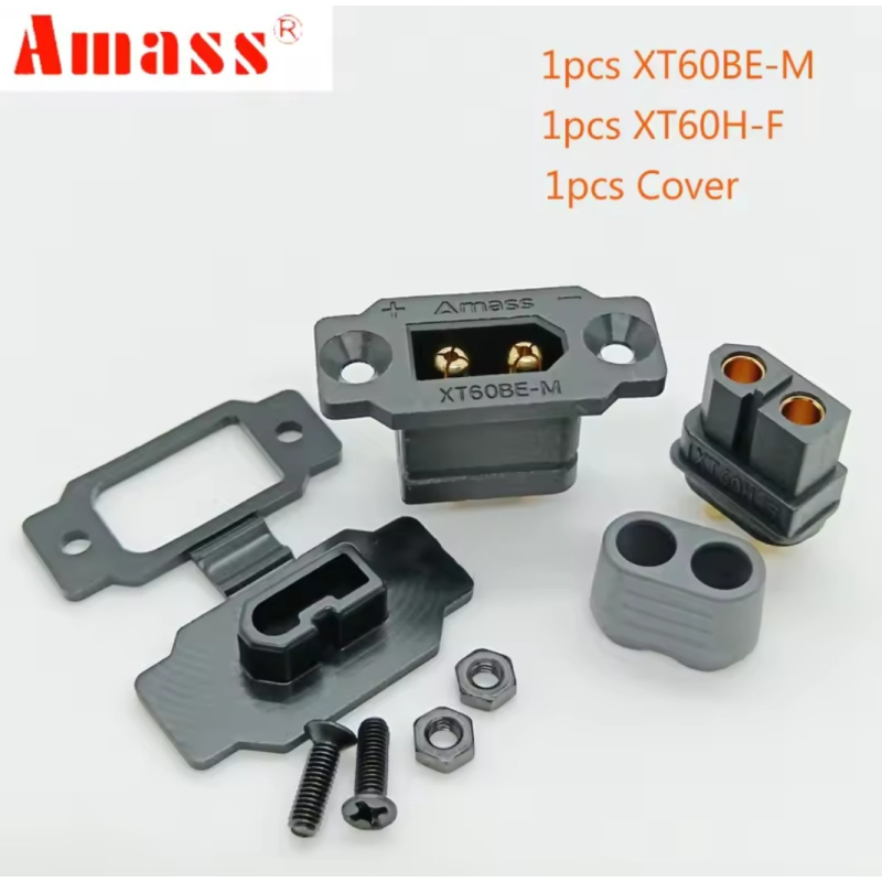 XT60BE-M +xt60H -F роз“єм конектор чорний Amass+Cover XT60BE-M +xt60H -F роз“єм конектор чорний Amass+Cover