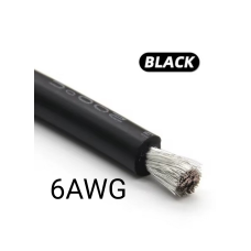 Кабель дріт силікон 6 AWG чорний 1 метр