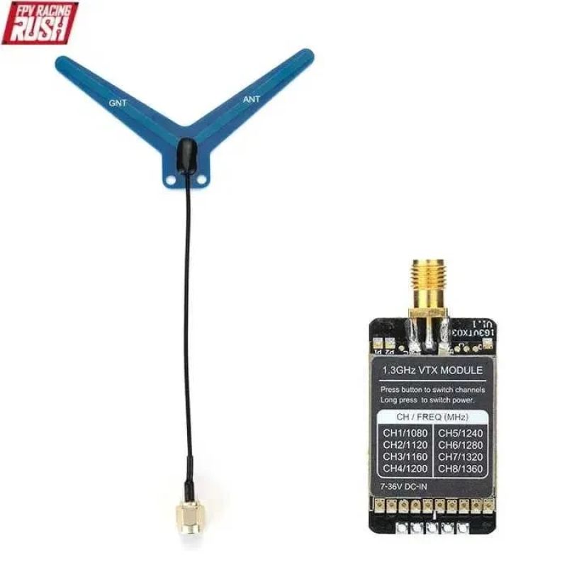 Відеопередавач VTX RushFPV 1.2G – 1.3G 4W + антена всеспрямована