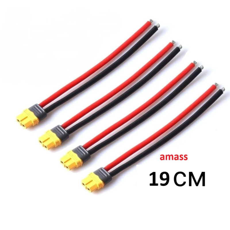 XT60 H-F Amass із силіконовими дротами AWG12 19см кінці залужені female XT60 H-F Amass із силіконовими дротами AWG12 19см кінці залужені female