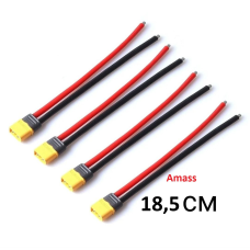XT60 H-M Amass із силіконовими дротами AWG12 18,5 см кінці залужені male(папа)